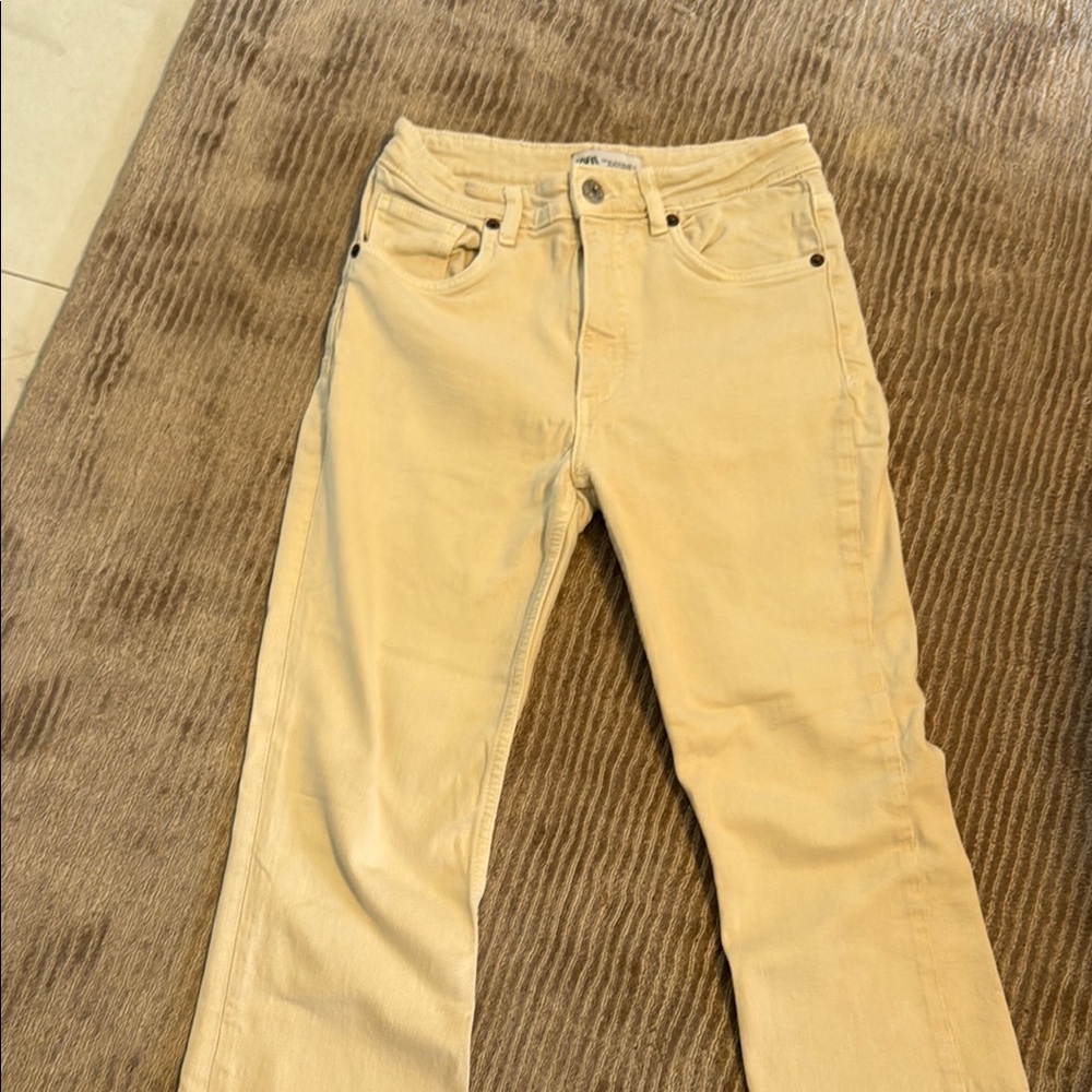 Zara Women's Tan Straight Leg Jeans